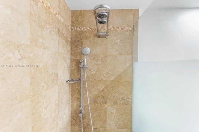 interior details with tiled shower