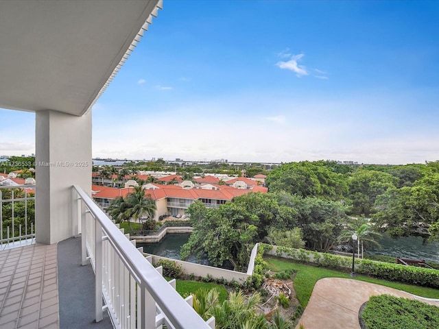 balcony with a water view