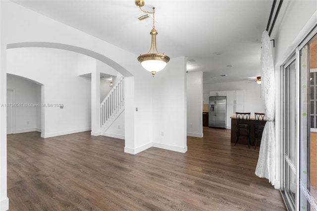 interior space featuring dark hardwood / wood-style flooring