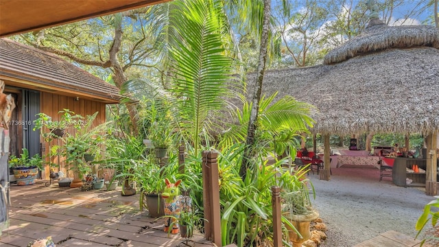 view of patio / terrace with a wooden deck