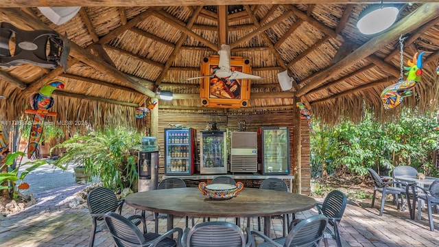 deck with a gazebo and a patio