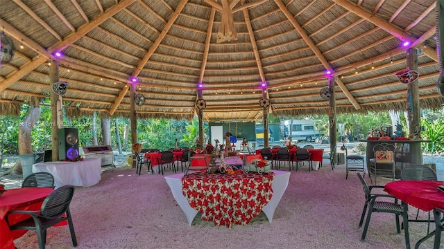 view of patio featuring a gazebo and area for grilling