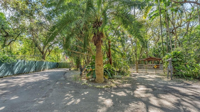 view of yard with a gazebo