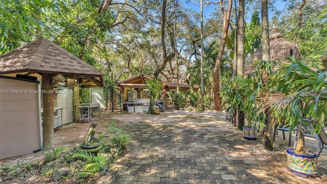 view of patio with a gazebo