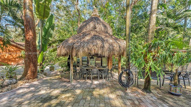 view of patio / terrace with exterior bar