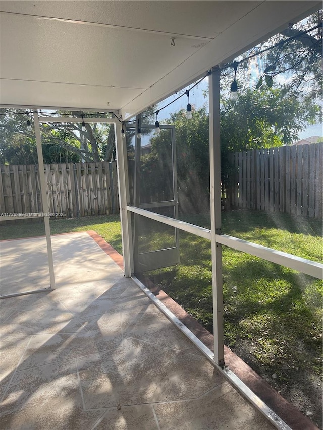 view of unfurnished sunroom