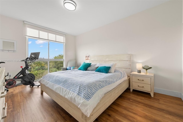 bedroom featuring dark wood-type flooring