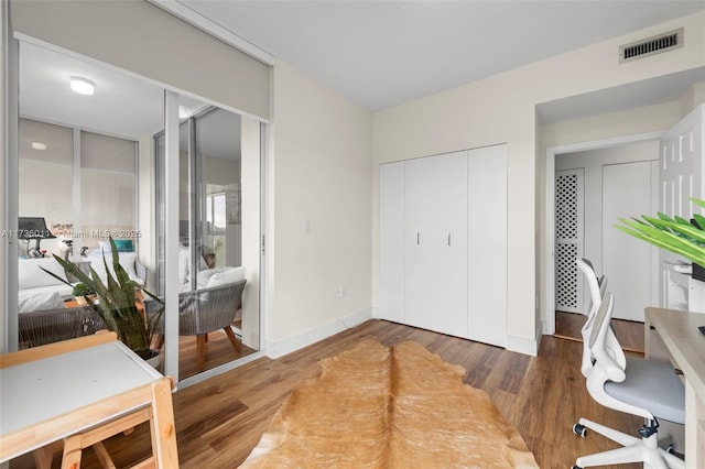 office featuring dark hardwood / wood-style floors