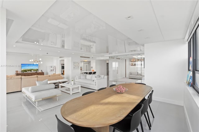 dining area with a chandelier