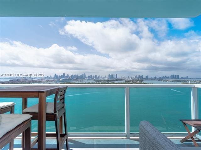 balcony with a water view