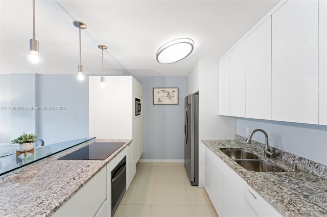 155 Ocean Lane Dr Unit 407, Key Biscayne, FL 33149 - kitchen with a sink, stainless steel appliances, white cabinetry, and modern cabinets