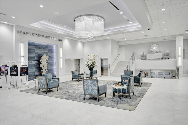 common area featuring stairway and visible vents