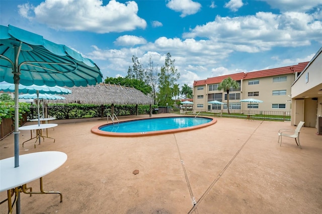 view of pool with a patio