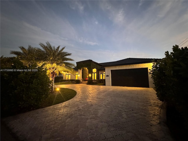 view of front of home featuring a garage