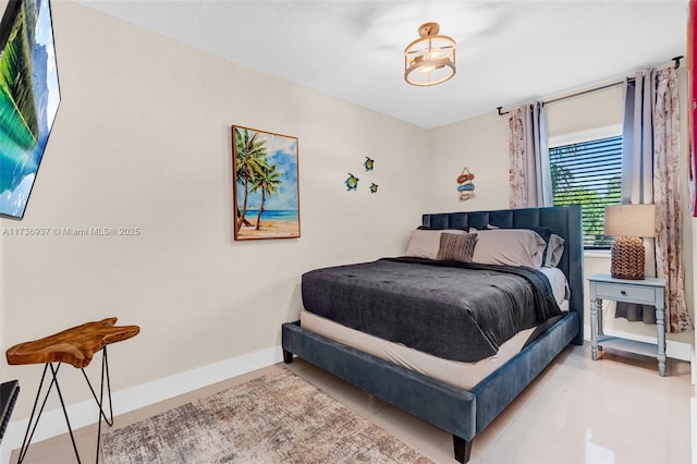 bedroom featuring tile patterned floors