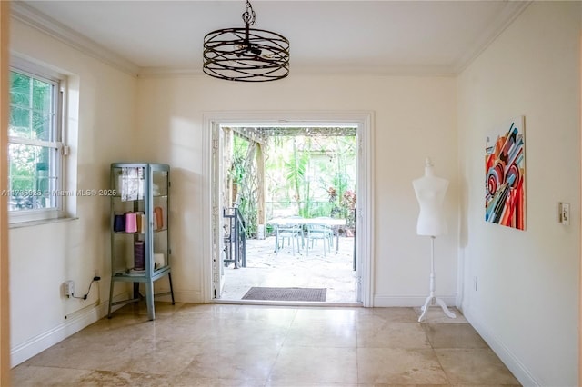 entryway with ornamental molding