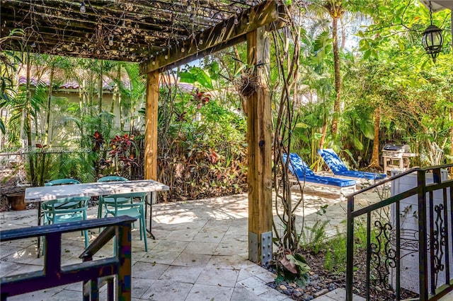 view of patio with a pergola