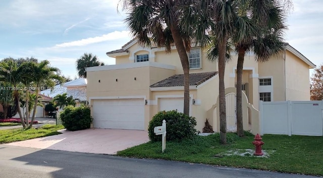 view of front of house with a garage