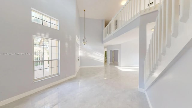 interior space featuring a high ceiling