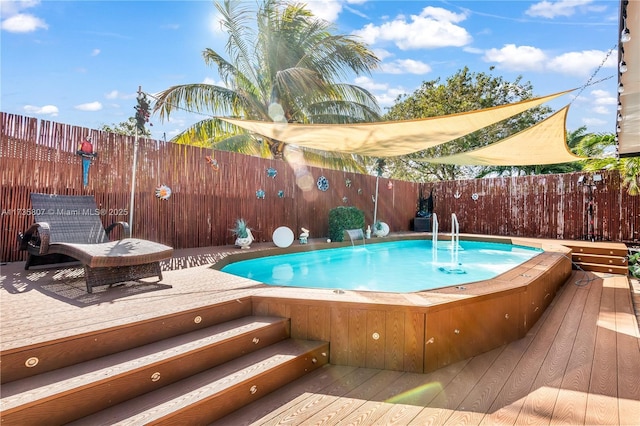 view of pool featuring a deck