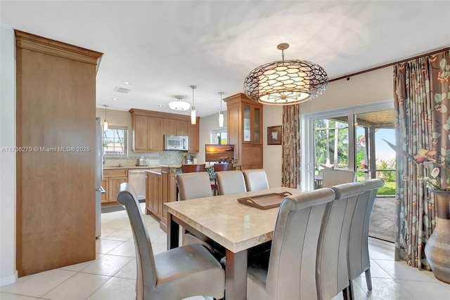 view of tiled dining area