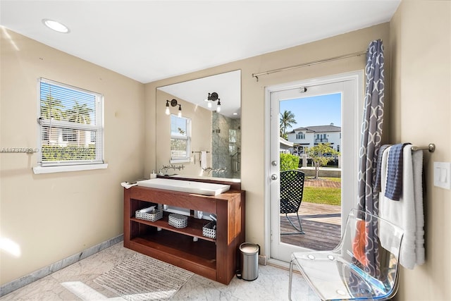 entryway with sink