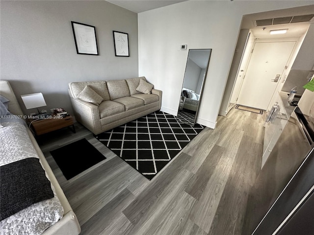 living room featuring wood-type flooring