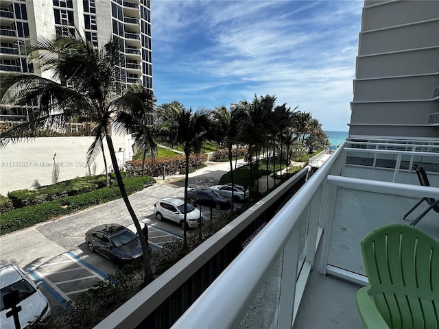 balcony with a water view