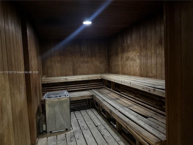 view of sauna / steam room featuring hardwood / wood-style floors