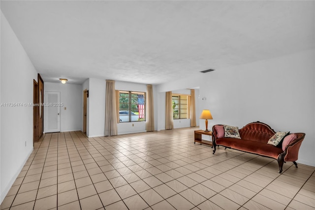 view of tiled living room