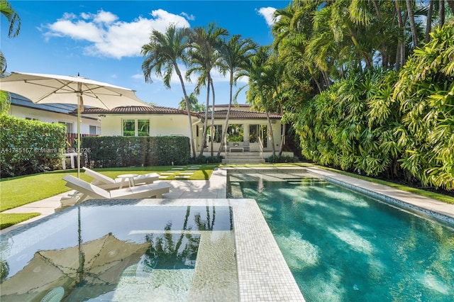 view of pool with a patio