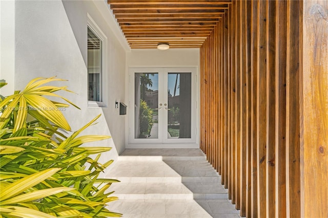 view of exterior entry with french doors