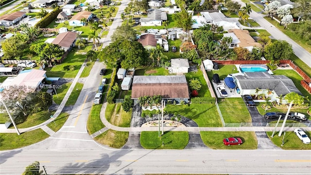 drone / aerial view featuring a residential view