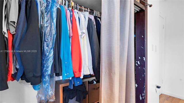 spacious closet with wood finished floors