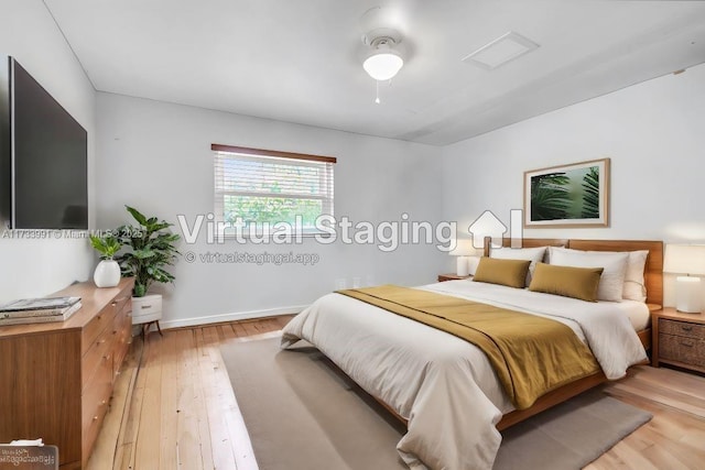 bedroom featuring light hardwood / wood-style floors