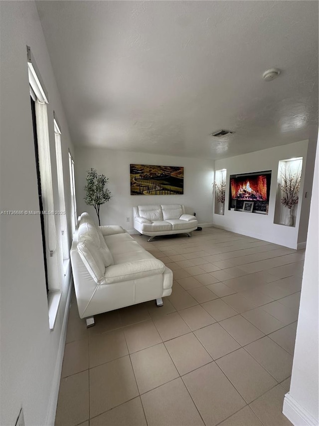 view of tiled living room