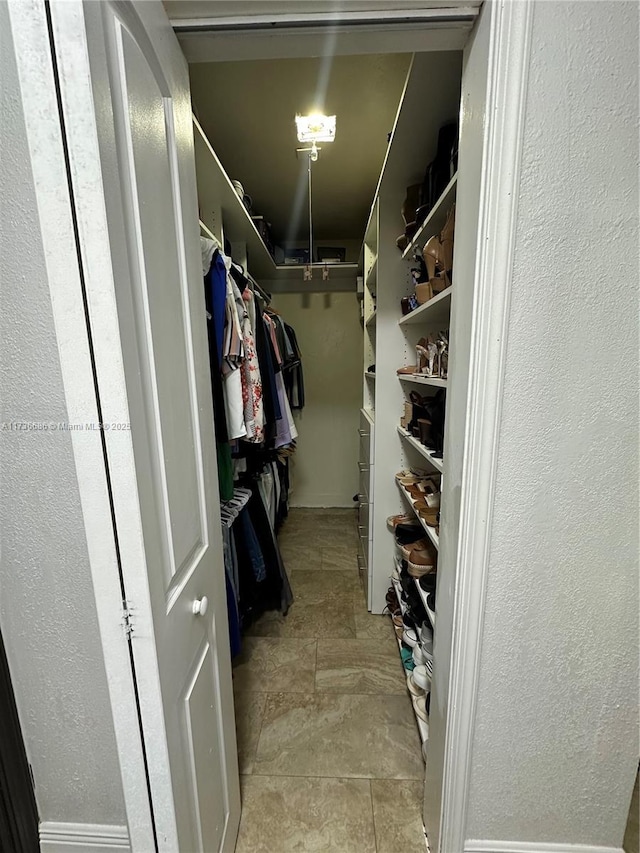 view of walk in closet