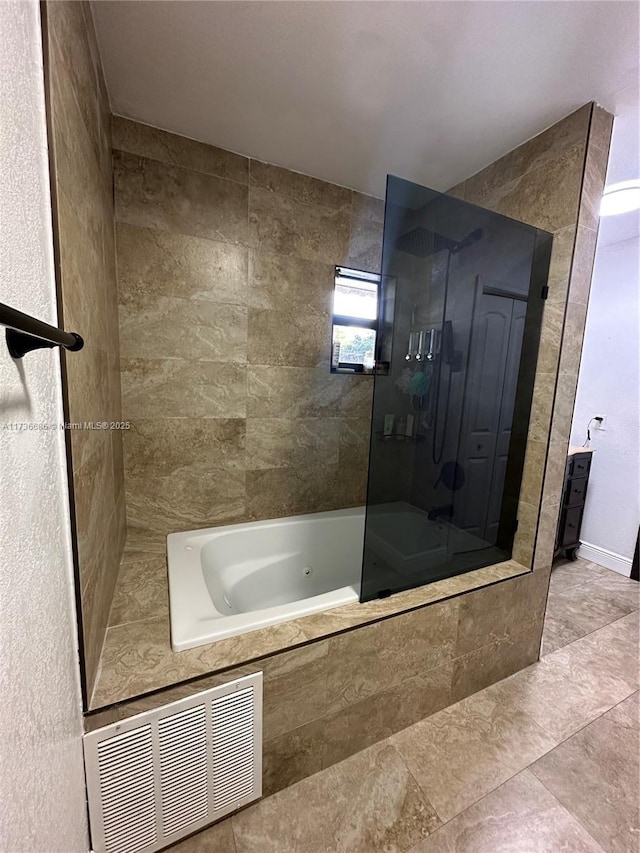 bathroom with independent shower and bath