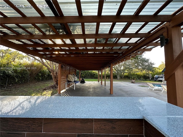 view of patio with a pergola