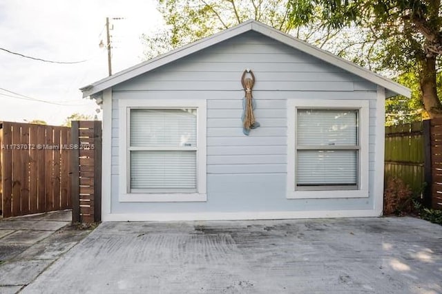 view of garage