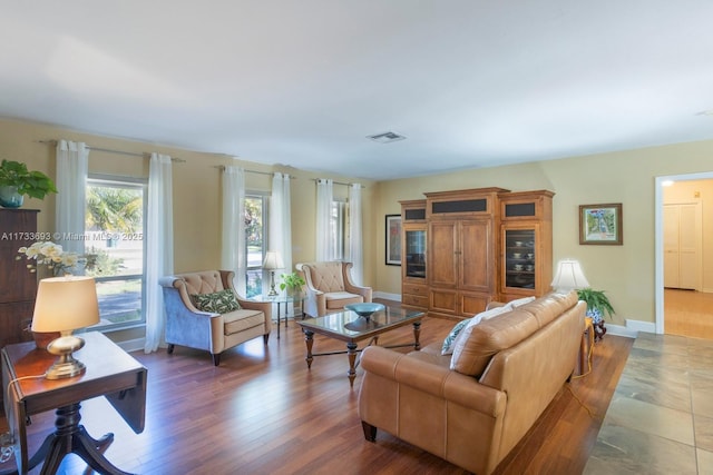 7420 SW 145th Ter, Palmetto Bay, FL 33158 - living room with dark hardwood / wood-style flooring