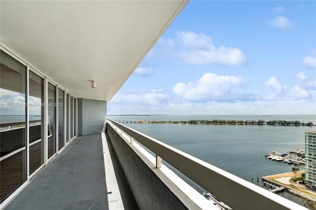 balcony with a water view