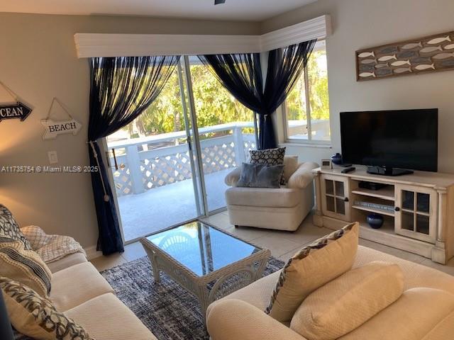 view of tiled living room