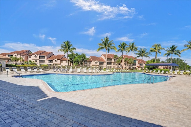 view of pool featuring a patio area