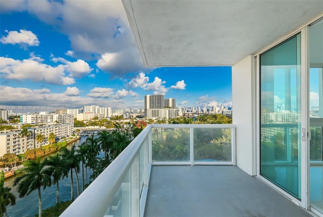 balcony with a water view