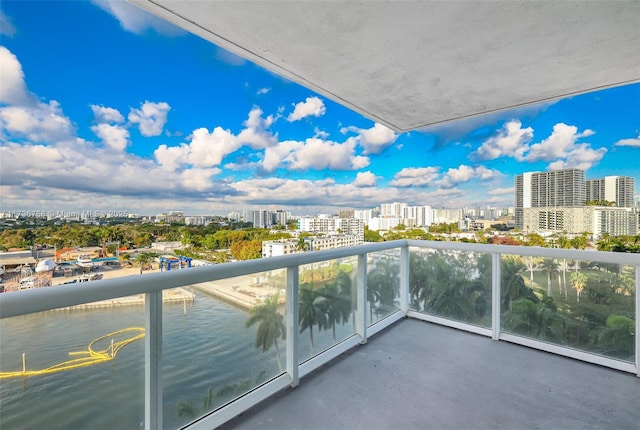 balcony with a water view