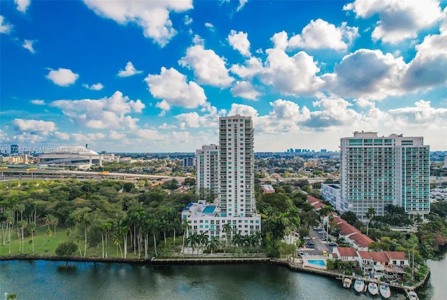 exterior space featuring a water view