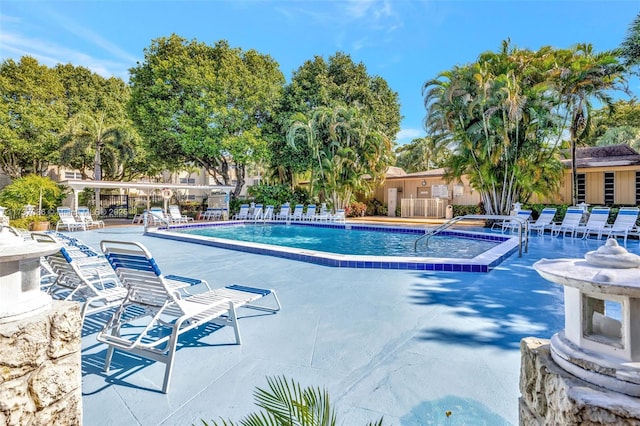 view of pool with a patio area