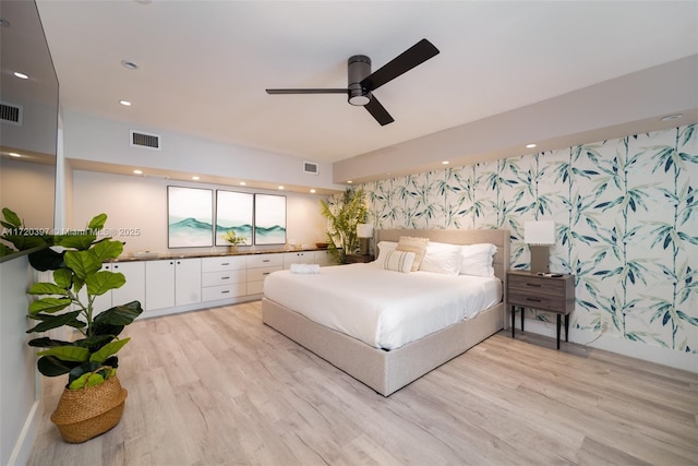 bedroom featuring light hardwood / wood-style flooring