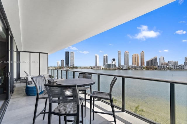 balcony with a water view